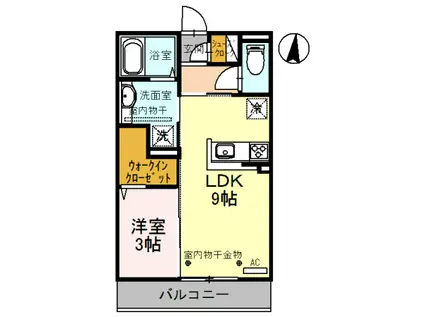 RICOFIELDリコフィールド(1LDK/3階)の間取り写真