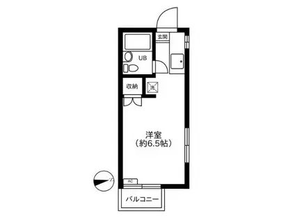 ドリームハイツ(ワンルーム/2階)の間取り写真