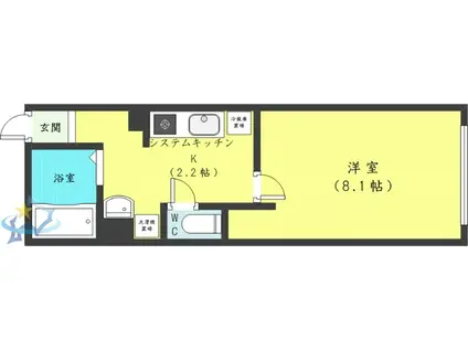 グランメゾン南6条(1K/2階)の間取り写真