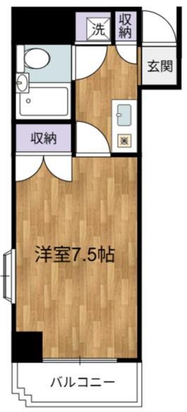 大河原ビル(1K/4階)の間取り写真