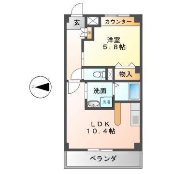 HAST堀田(1LDK/3階)の間取り写真