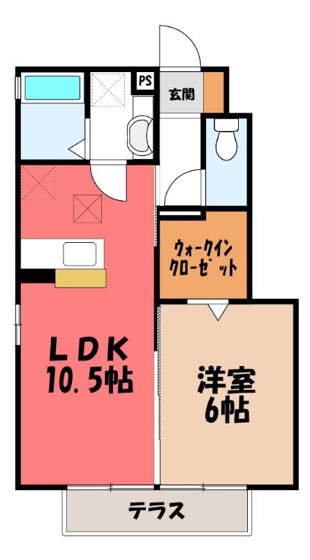 シルフィード A(1LDK/1階)の間取り写真