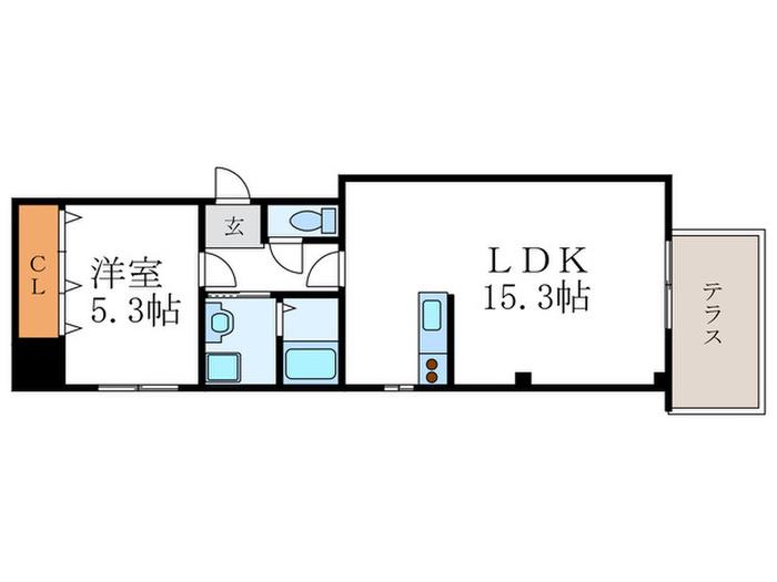 MESA VERDE 西陣(1LDK/1階)の間取り写真