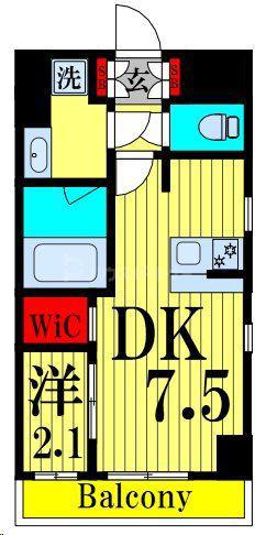 クレストコート東日暮里(1DK/3階)の間取り写真