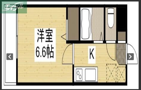ウェーブレジデンス原尾島III(1K/2階)の間取り写真