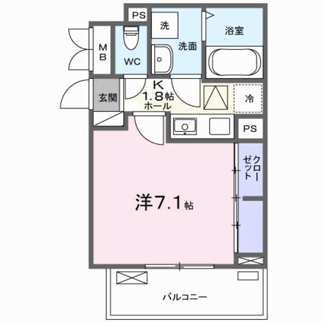 JADA HOUSE桜井(1K/1階)の間取り写真