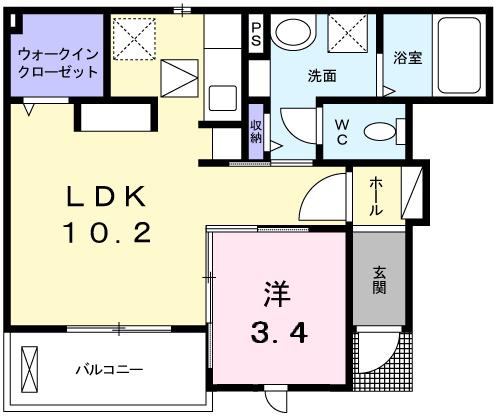 ポーシェガーデン6(1LDK/1階)の間取り写真
