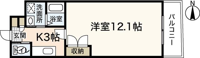 ヴァンサンク堺町(1K/7階)の間取り写真