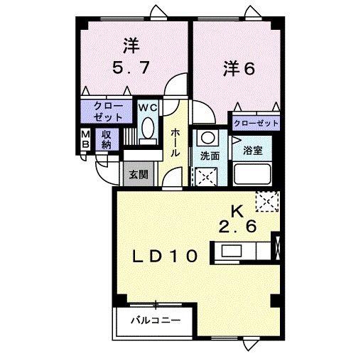 コリーヌ.ビラ(2LDK/1階)の間取り写真
