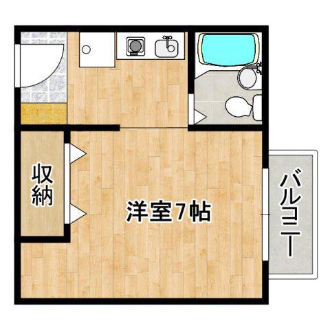 グランヴェルデ中桜塚(1K/2階)の間取り写真