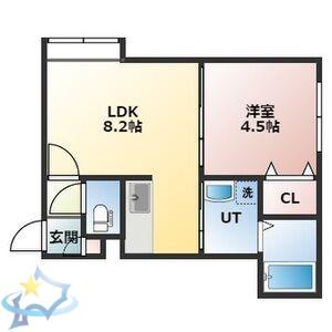 アーバンハウスI(1LDK/2階)の間取り写真