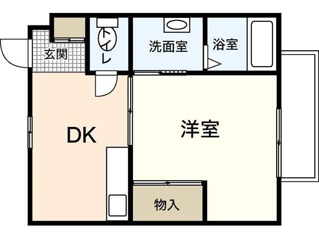 RIVERE吉島(1DK/1階)の間取り写真