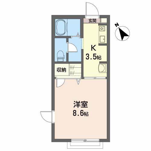 シャーメゾンN(1K/2階)の間取り写真