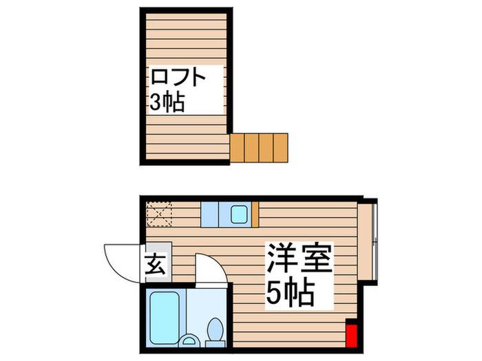 キャピタル八柱(ワンルーム/1階)の間取り写真