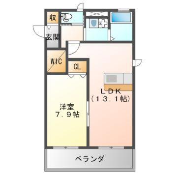 ピュアハイムアイリスI(1LDK/1階)の間取り写真