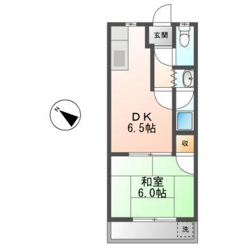 ステージニューポイント(1DK/2階)の間取り写真