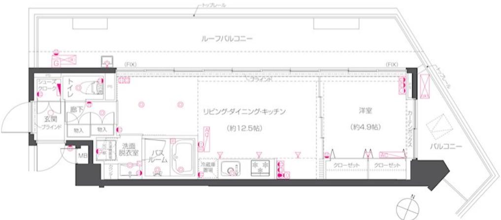 高野台4丁目M(1LDK/7階)の間取り写真