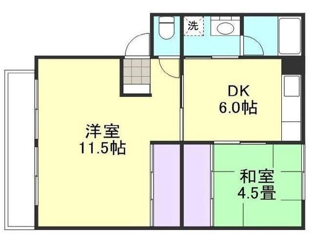 ハーベスト川入(3DK/2階)の間取り写真