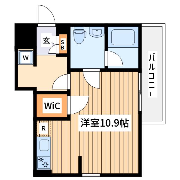 プラージュ石川町(ワンルーム/2階)の間取り写真