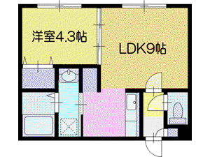 フェリオII(1LDK/2階)の間取り写真