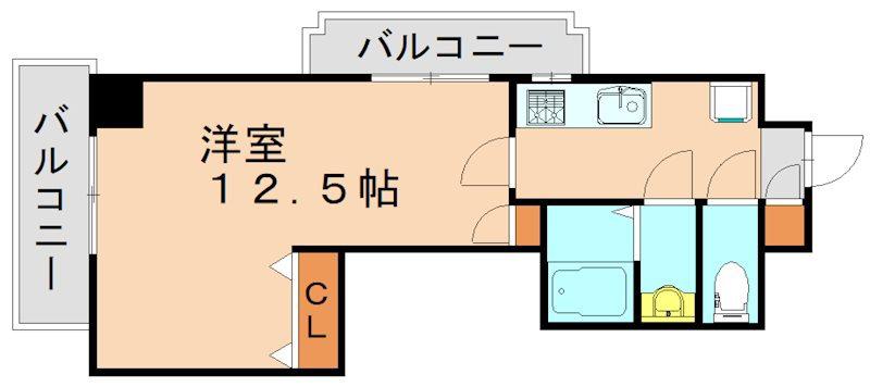 堺町センタービル(1K/7階)の間取り写真
