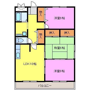 P.SONE(3LDK/2階)の間取り写真