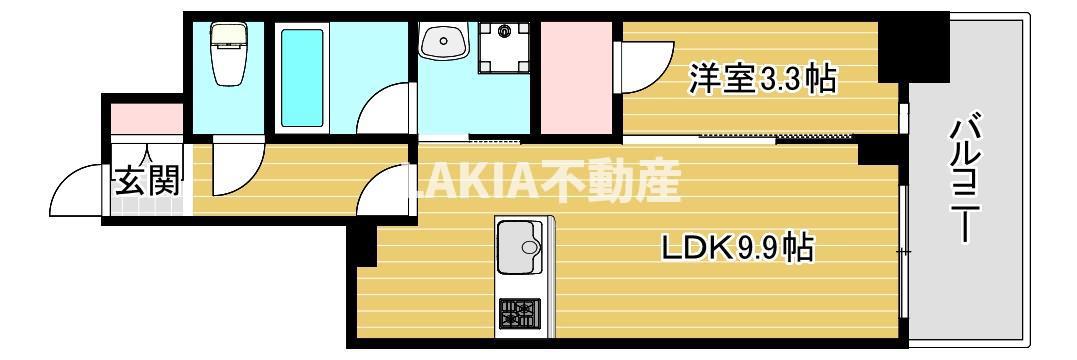 RJRプレシア南堀江(1LDK/5階)の間取り写真