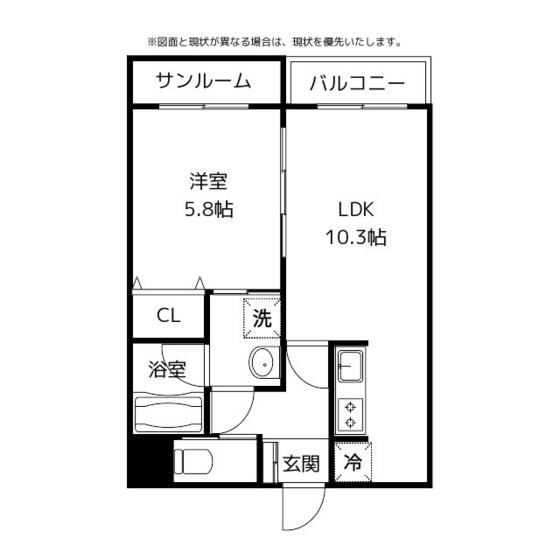 VIA・LATTEA II(1LDK/1階)の間取り写真