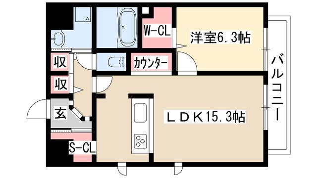 スリーアイランドタワー丸の内(1LDK/8階)の間取り写真
