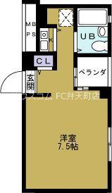 天保山ハーバービュー(ワンルーム/7階)の間取り写真