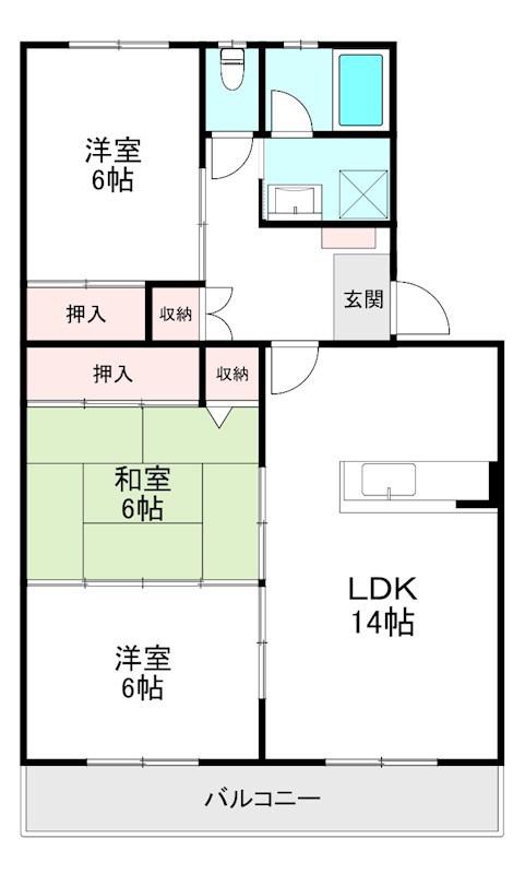 阿部第一ビル(3LDK/3階)の間取り写真