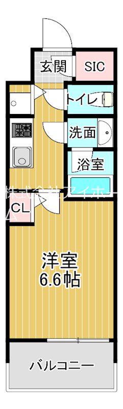 LA DOUCEUR北巽(1K/9階)の間取り写真