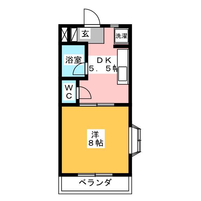 パール II(1DK/3階)の間取り写真