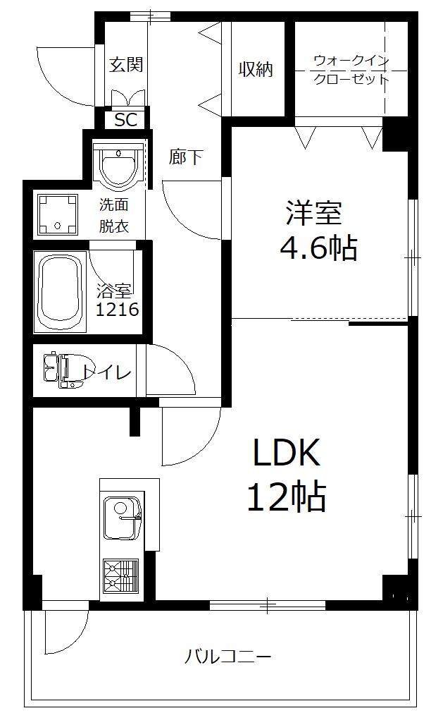  CROSSSTAGE(1LDK/1階)の間取り写真