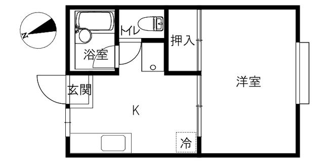 サンハイツ(1K/2階)の間取り写真