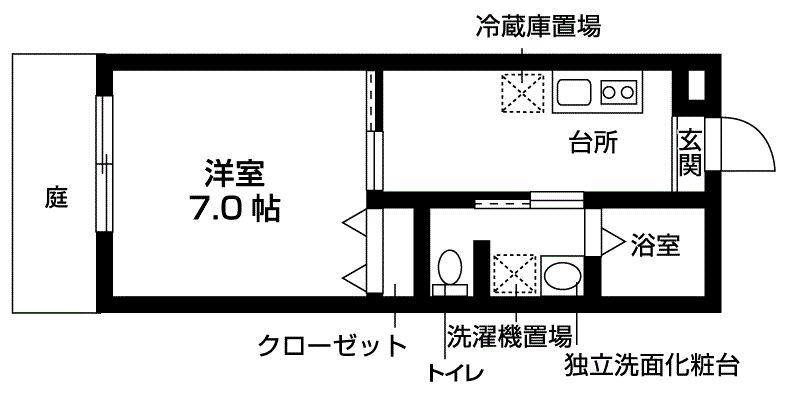BRILLIANT COURT MIYAMA(1K/1階)の間取り写真