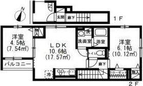 メイズ碑文谷(2LDK/2階)の間取り写真