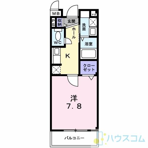ヴェールシュマン(1K/2階)の間取り写真