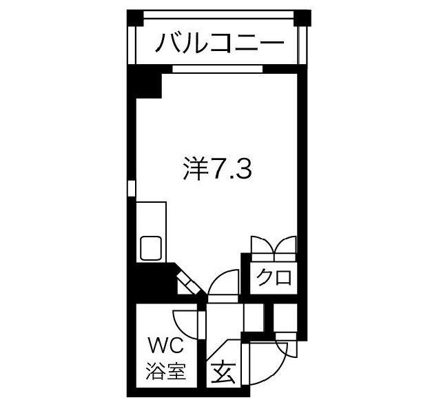 カルム白島(1K/2階)の間取り写真