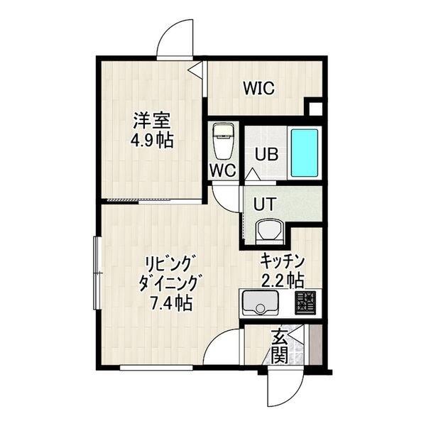 LAND SAKAEMACHI(1LDK/2階)の間取り写真