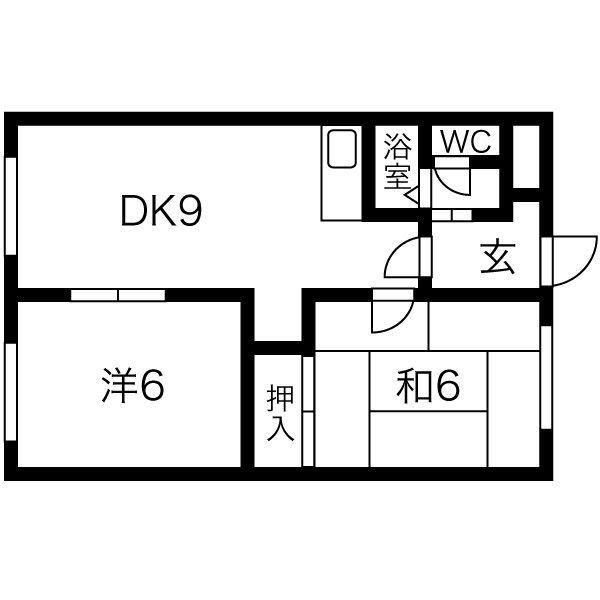 ラフォーレ36(2LDK/4階)の間取り写真