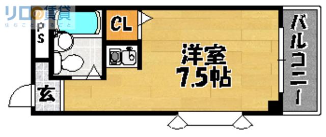 アメニティ淡路(1K/6階)の間取り写真