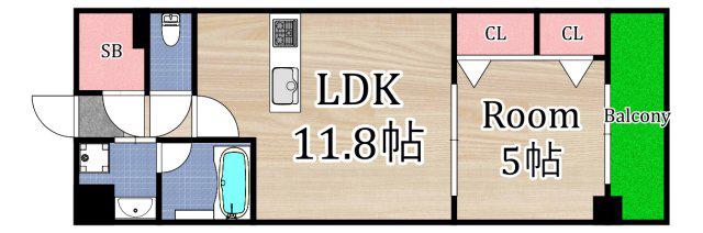 ESTAGEO関目高殿(1LDK/7階)の間取り写真