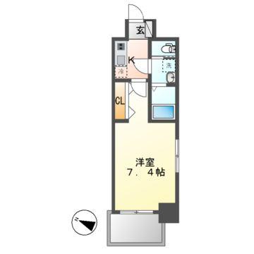 S-RESIDENCE名駅南(1K/9階)の間取り写真