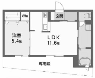 ストーク ハイツ(1LDK/1階)の間取り写真