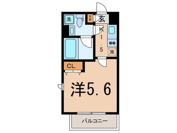 グランアセット自由ヶ丘(1K/2階)の間取り写真