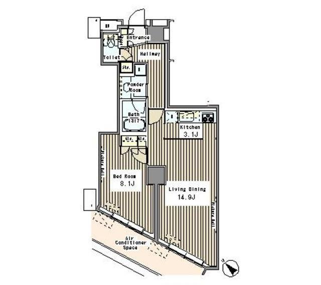 MY TOWER RESIDENCE(1LDK/14階)の間取り写真