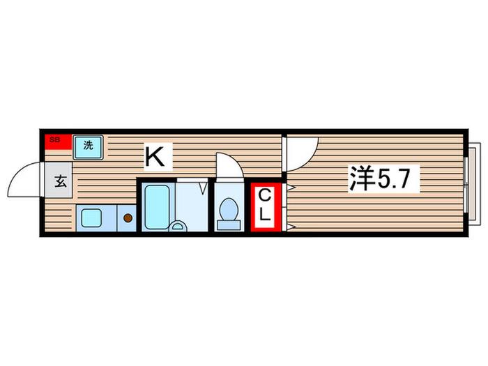 ロイヤルハイツ内山(1K/2階)の間取り写真