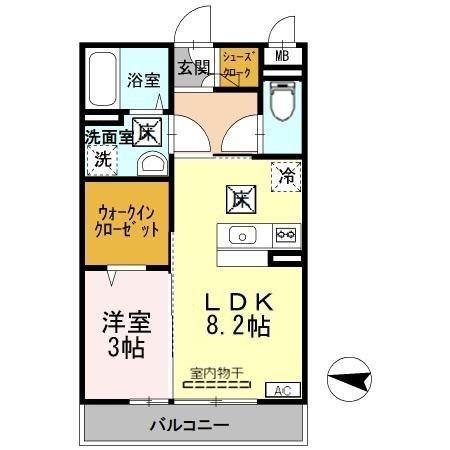 アンクレール(1LDK/3階)の間取り写真
