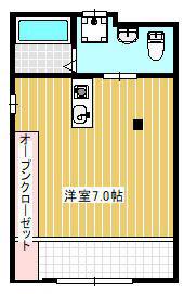 BELLE-VUE FLEUVE B(ワンルーム/1階)の間取り写真